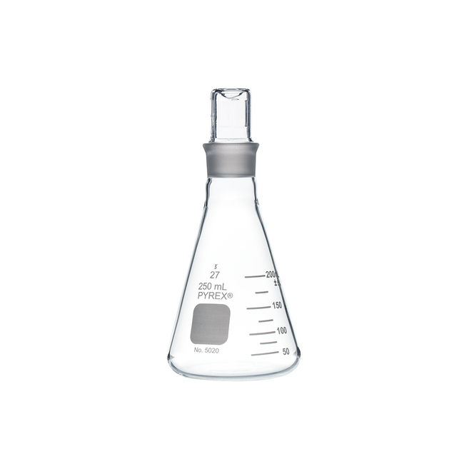 PYREX&trade; Narrow Mouth Erlenmeyer Flask with Standard Taper Stopper