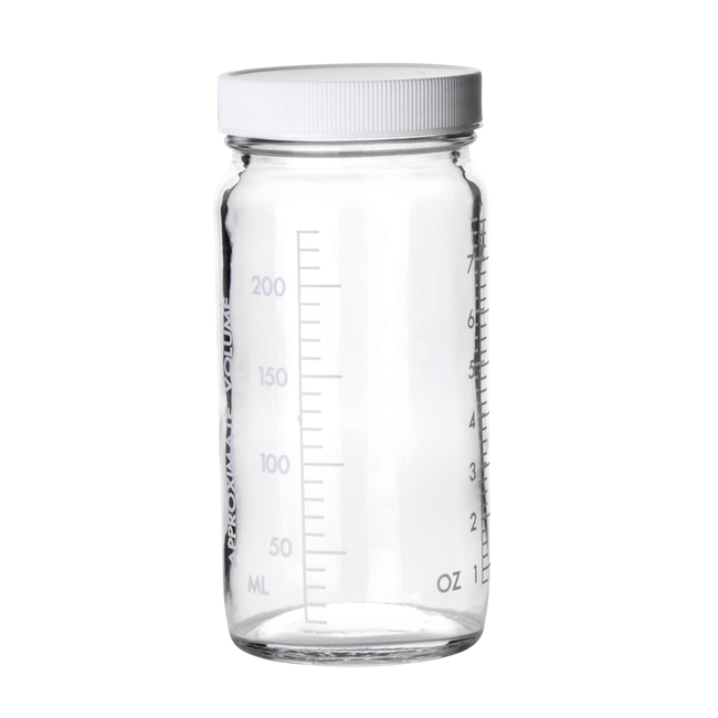 Clear Graduated Glass Bottles with White Polypropylene Caps