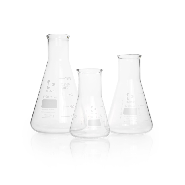 DURAN&trade; SUPER DUTY Erlenmeyer Flask, wide neck, with reinforced rim