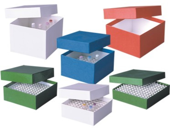 Cardboard Cryobox with Grid Insert And Lid