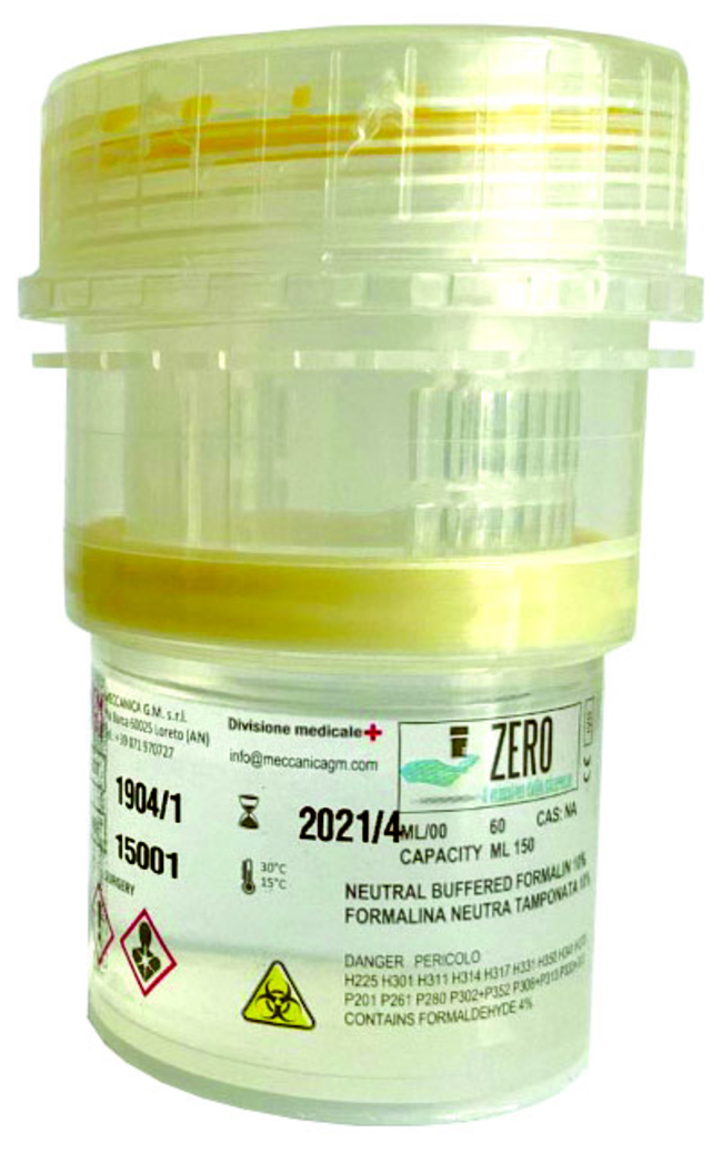 Prefilled 150 mL Formalin Container