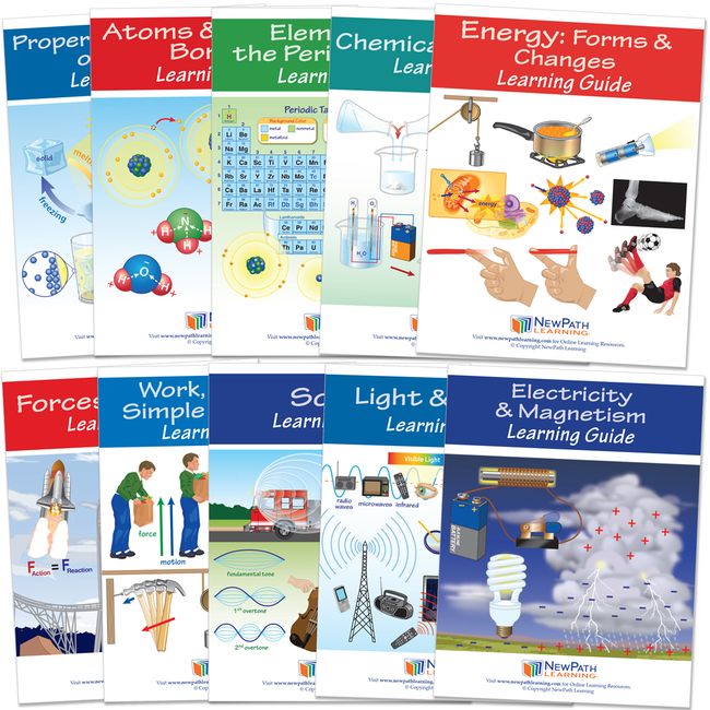 Physical Science Student Learning Guides with Online Lessons (Set of 10)