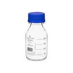 Clear Glass Graduated Reagent Bottles with Screw Caps and Drip-Free Pouring Rings