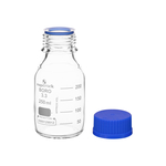 Clear Glass Graduated Reagent Bottles with Screw Caps and Drip-Free Pouring Rings