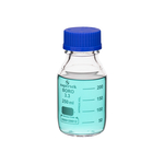 Clear Glass Graduated Reagent Bottles with Screw Caps and Drip-Free Pouring Rings