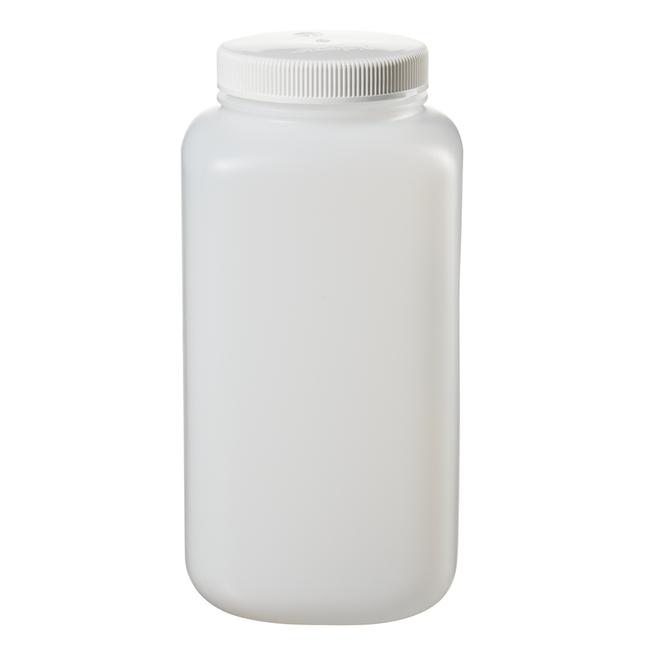 Nalgene&trade; Large Square Wide-Mouth HDPE Bottle with Closure