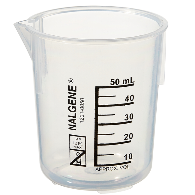 Nalgene&trade; Polypropylene Griffin Low-Form Plastic Beakers