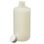 Nalgene&trade; Narrow-Mouth HDPE Packaging Bottles with Closure: Sterile, Shrink-Wrapped Trays