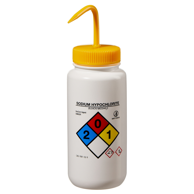 GHS Labeled Right-to-Know Safety-Vented Wash Bottles