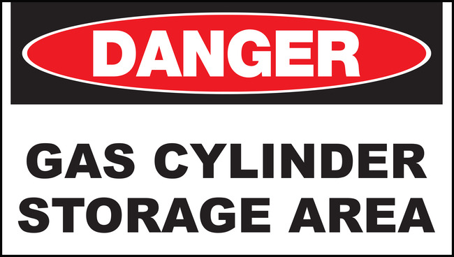 Eco Safety Sign DANGER Gas Cylinder Storage Area