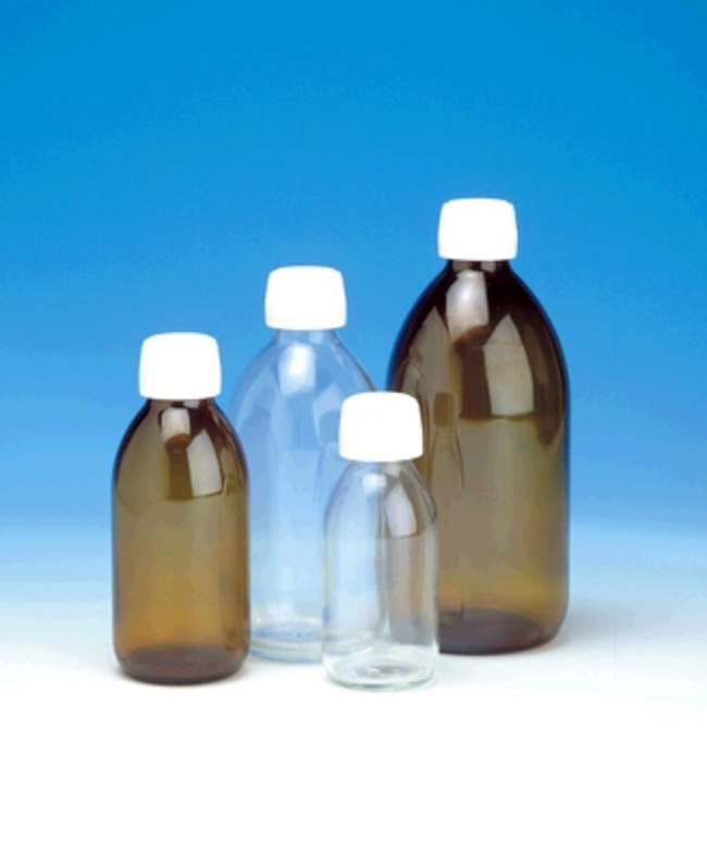 Round Glass Narrow Mouth Alpha Bottles