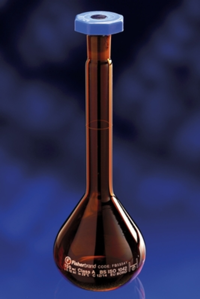Amber Borosilicate Glass Class A Volumetric Flask with Stopper