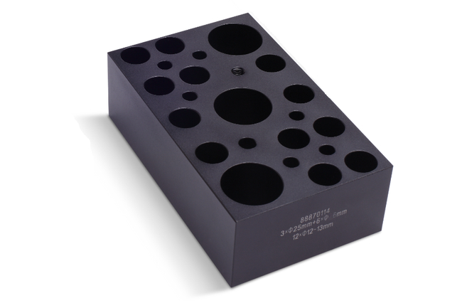 Block, 22 mm, 13 mm and 6 mm dia.