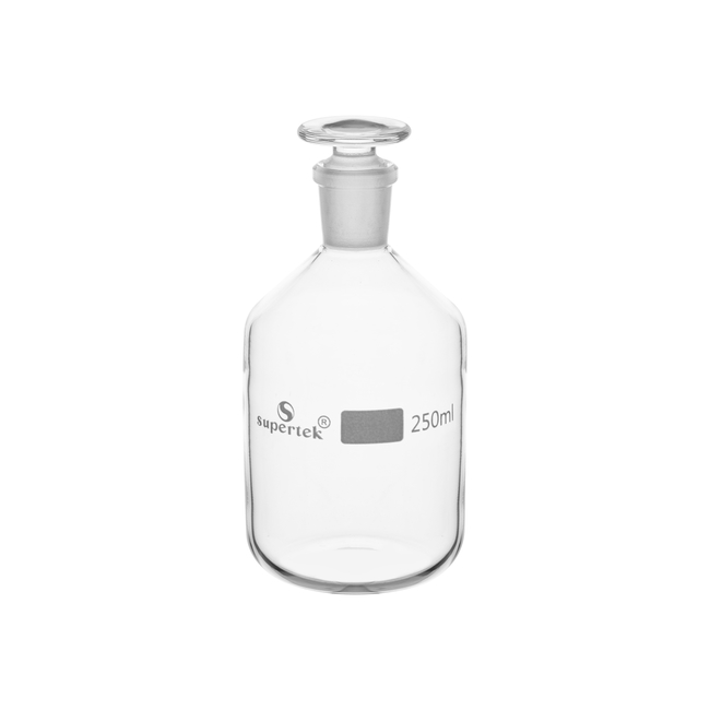 Clear Glass Narrow Mouth Reagent Bottles with Glass Stoppers