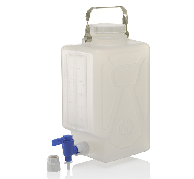 Nalgene&trade; Polypropylene, Rectangular Carboy with Spigot